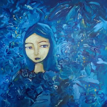 Peinture intitulée "Beauté Bleue" par Caropeu, Œuvre d'art originale, Acrylique