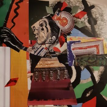 Collages intitulée "Danse ancestrale" par Caropeu, Œuvre d'art originale, Collages Monté sur Plexiglas