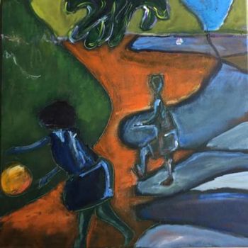Malerei mit dem Titel "Jeux d'enfants" von Caropeu, Original-Kunstwerk, Acryl