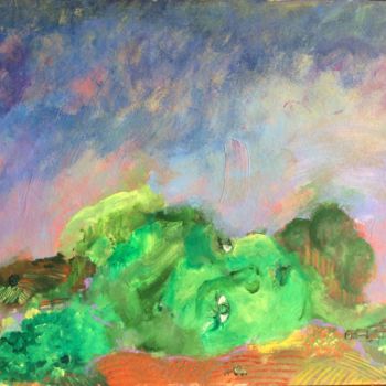 Peinture intitulée "La vallée verte" par Caropeu, Œuvre d'art originale