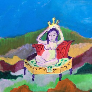Peinture intitulée "Reine" par Caropeu, Œuvre d'art originale
