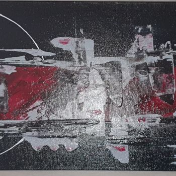 Painting titled "Black and Red" by Carole Trioreau, Original Artwork, Acrylic