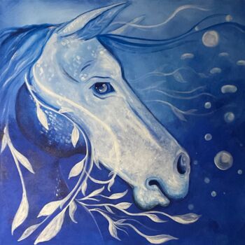 Painting titled "Kelpie the Water Ho…" by Carrie Correa, Original Artwork, Acrylic
