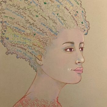 Dessin intitulée "Title: "I AM: Unvei…" par Carrie Correa, Œuvre d'art originale, Crayon