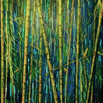 Картина под названием "Bambous" - Carriere De Glencoe, Подлинное произведение искусства, Акрил