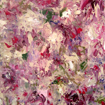 Painting titled "When the Azaleas ar…" by Carry Van Delft, Original Artwork, Acrylic Mounted on Wood Stretcher frame