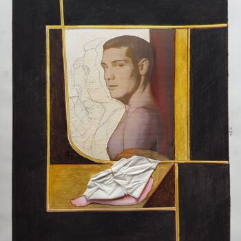 Ζωγραφική με τίτλο "study for a portrai…" από Cartasso, Αυθεντικά έργα τέχνης, Ακουαρέλα