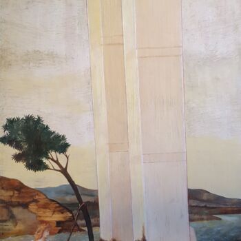 Painting titled "Twin Towers" by Cartasso, Original Artwork, Oil
