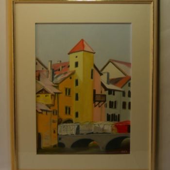 Painting titled "Annecy" by Mams, Original Artwork, Oil