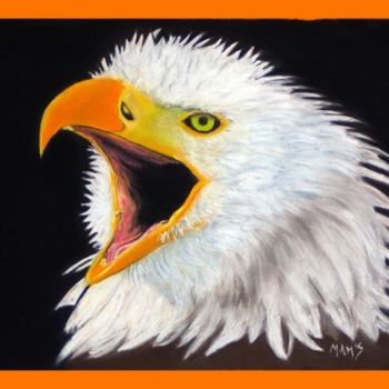 Peinture intitulée "L'aigle pêcheur" par Mams, Œuvre d'art originale, Huile