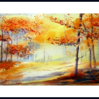 Painting titled "Automne" by Mams, Original Artwork, Oil