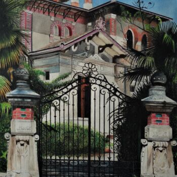 Dibujo titulada "ARCACHON (villa Ale…" por Patrick Casado, Obra de arte original, Lápiz