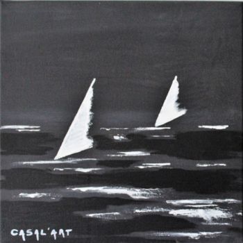 Pintura intitulada "Les deux voiliers" por Casal'Art, Obras de arte originais, Acrílico