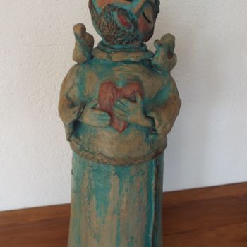 Sculpture intitulée "Santo Francisco em…" par Casa Tuia, Œuvre d'art originale, Céramique