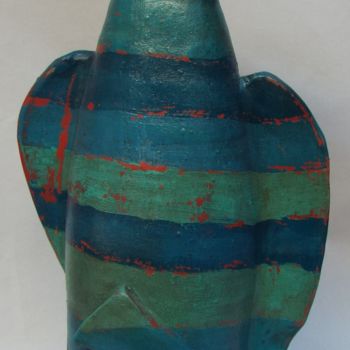 Sculpture titled "Blue Fish" by Casa Tuia, Original Artwork, Ceramics