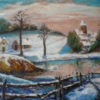 Peinture intitulée "paysage d'hiver" par Casc-Art, Œuvre d'art originale