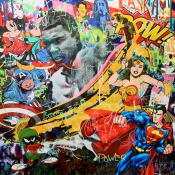 Картина под названием "Boxing Club" - Caspa, Подлинное произведение искусства, Цифровая живопись