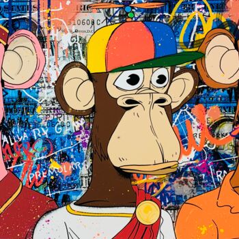 Prenten & gravures getiteld "Monkey Club" door Caspa, Origineel Kunstwerk, Digitale afdruk