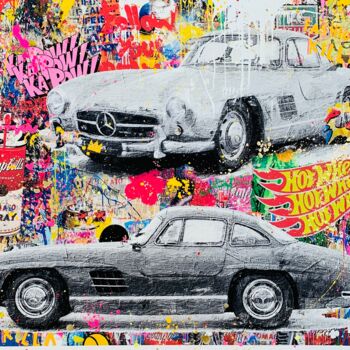 Printmaking titled "Classic Mercedes" by Caspa, Original Artwork, Digital Print