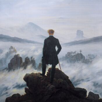 Peinture intitulée "Le randonneur au-de…" par Caspar David Friedrich, Œuvre d'art originale, Huile
