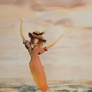 Peinture intitulée "Prendre de la haute…" par Le Forestier, Œuvre d'art originale, Aquarelle