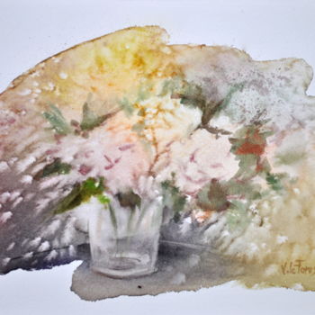 Peinture intitulée "Fleurs au sel" par Le Forestier, Œuvre d'art originale, Aquarelle