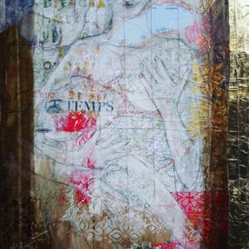 Collages intitulée "Le Temps, 2018" par Cassandra Wainhouse, Œuvre d'art originale, Collages Monté sur Châssis en bois