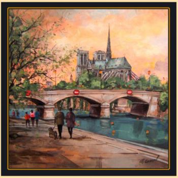 Peinture intitulée "paris la ballade du…" par Christophe Cassel, Œuvre d'art originale