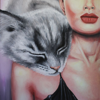 Pintura intitulada "Gata Maior (Cat Maj…" por Cassia Naomi, Obras de arte originais, Óleo
