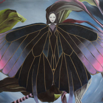 Pintura intitulada "Mysterious woman" por Cassia Naomi, Obras de arte originais, Óleo