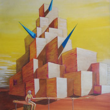 Pintura intitulada "SOCIEDADE" por Cassiano Lima, Obras de arte originais, Aquarela Montado em Cartão