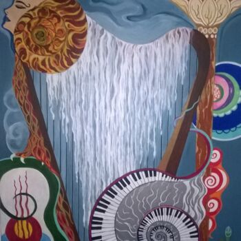 Painting titled "Astral Symphonie" by Cassio-Galet, Original Artwork, Acrylic