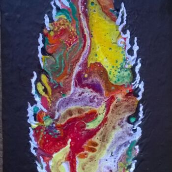 Painting titled "petite flamme" by Cassio-Galet, Original Artwork