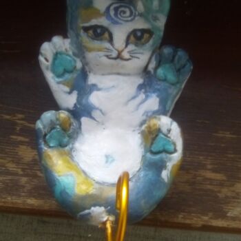 Sculpture titled "Chatton" by Cassio-Galet, Original Artwork, Clay