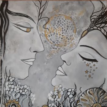 Painting titled "you and I" by Cassio-Galet, Original Artwork, Acrylic