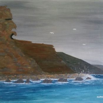 Peinture intitulée "Le rocher de la sor…" par Cyril Casteran, Œuvre d'art originale, Acrylique