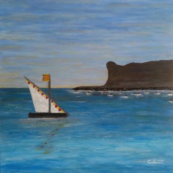 Malerei mit dem Titel "Barque catalane aux…" von Cyril Casteran, Original-Kunstwerk, Acryl