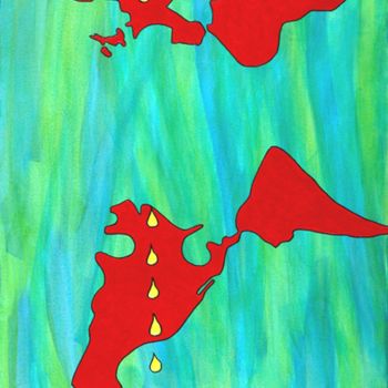 Painting titled "blessure.jpg" by Thierry Castillon Du Perron, Original Artwork, Acrylic