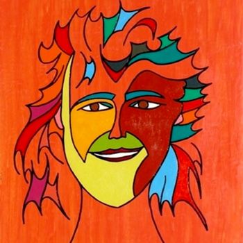 Painting titled "hair.jpg" by Thierry Castillon Du Perron, Original Artwork, Acrylic