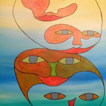 Painting titled "Famille.jpg" by Thierry Castillon Du Perron, Original Artwork, Acrylic