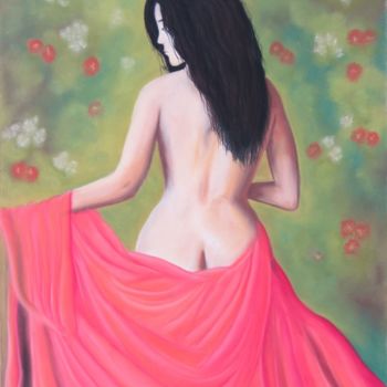 Pintura titulada "Desnudo de espaldas" por Manuel Castro Báez, Obra de arte original