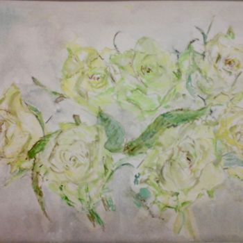 Painting titled "Tapis de roses roma…" by Catherine Claude, Original Artwork