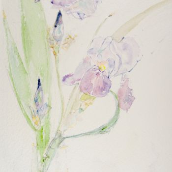 Painting titled "Courbes gracieuses" by Catherine Claude, Original Artwork, Watercolor