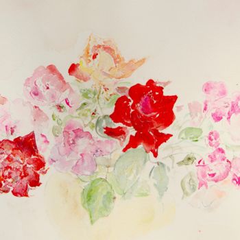 Картина под названием "festival de couleur" - Catherine Claude, Подлинное произведение искусства, Акварель