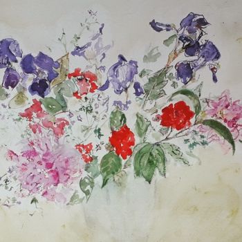 Painting titled "Joyeuses Paques" by Catherine Claude, Original Artwork, Watercolor