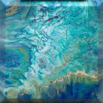 Pittura intitolato "Blue lagoon" da Cat’J, Opera d'arte originale, Acrilico