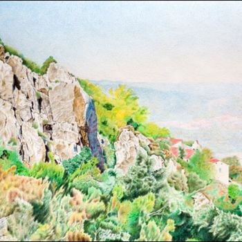 Painting titled "The hermitage of No…" by Peindre En Catalogne, Original Artwork, Oil