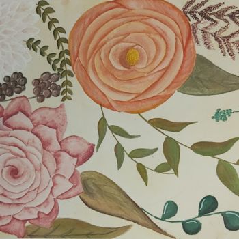 Malarstwo zatytułowany „Autumn flowers 2” autorstwa Catarina Brito, Oryginalna praca, Akwarela
