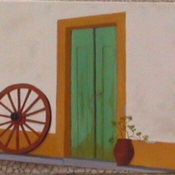 Painting titled "Porta verde" by Catarina Ribeiro, Original Artwork
