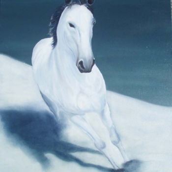 Painting titled "Cavalo Branco" by Catarina Ribeiro, Original Artwork